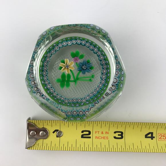 Perthshire 1983E Bouquet Lampwork Flowers Millefiori Faceted Paperweight Cert - Picture 7 of 16